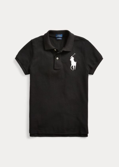 Camisa Polo Polo Ralph Lauren Mujer Negros - Skinny Fit Big Pony - EVJPA7210